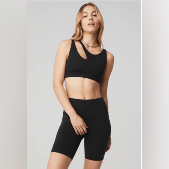 Alo Yoga Peak Black Airbrush Sports Bra Medium - Picture 1 of 6